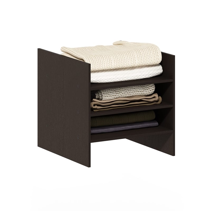 Pemberly Row 3 Shelf File Organizer Cube Insert for Storage in Dark Oak