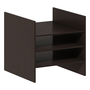 Pemberly Row 3 Shelf File Organizer Cube Insert for Storage in Dark Oak