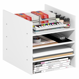 Pemberly Row 3 Shelf Cube Organizer Insert for Thick Cube Series in White
