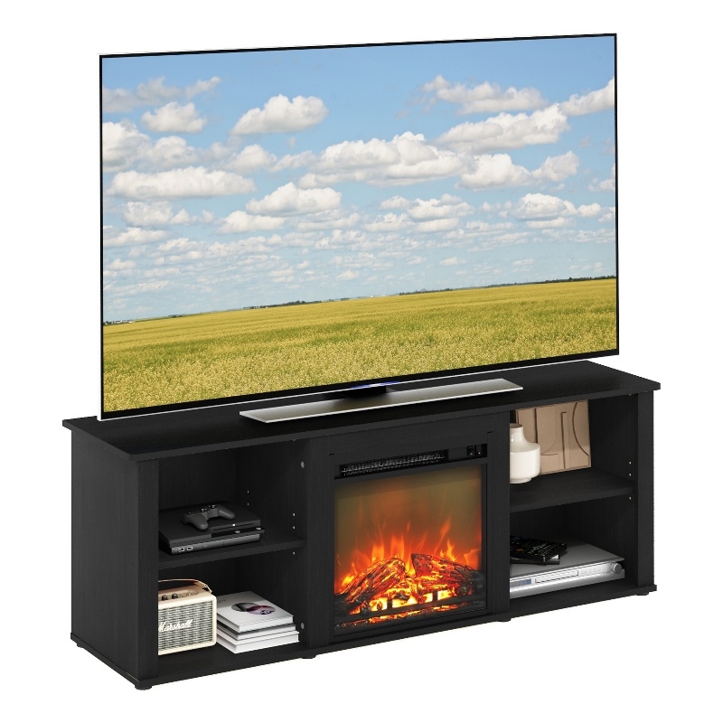 Pemberly Row Fireplace TV Entertainment Center up to 60 Inch in Dark Americano