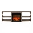 Pemberly Row 70 Inch TV Stand with Electric Fireplace in Rustic Oak