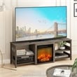 Pemberly Row 70 Inch TV Stand with Electric Fireplace in Rustic Oak