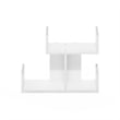 Pemberly Row Wooden Desktop Bookshelf Storage Organizer 3 Shelves in White