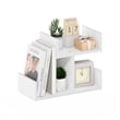 Pemberly Row Wooden Desktop Bookshelf Storage Organizer 3 Shelves in White