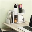 Pemberly Row Wooden Desktop Bookshelf Storage Organizer 3 Shelves in White