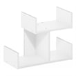 Pemberly Row Wooden Desktop Bookshelf Storage Organizer 3 Shelves in White