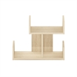 Pemberly Row Wooden Desktop Bookshelf Storage Organizer 3 Shelves in Bauhaus Oak