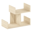 Pemberly Row Wooden Desktop Bookshelf Storage Organizer 3 Shelves in Bauhaus Oak