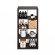 Pemberly Row 8 Cube Kitchen Island with Storage Bakers Rack in Black Oak
