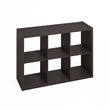 Pemberly Row 6 Cube Kitchen Bakers Rack Island with Storage in Black Oak