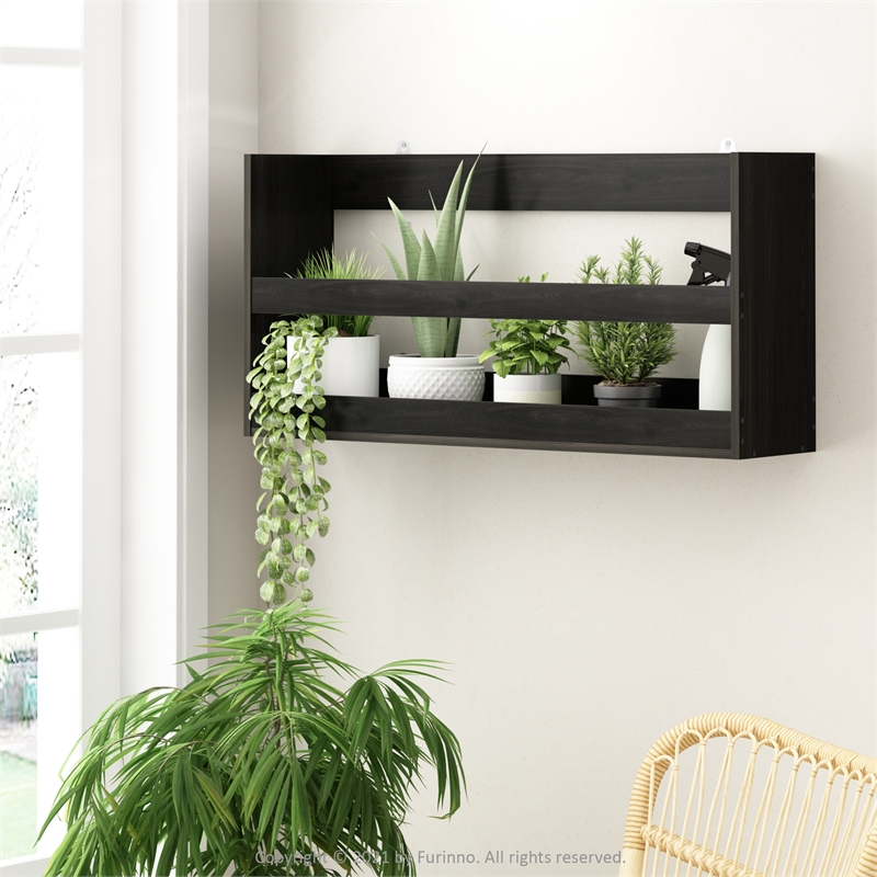 Pemberly Row Multipurpose Wall Mounting Storage Shelf in Espresso