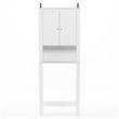 Pemberly Row Contemporary Engineered Wood Double Door Bath Cabinet in White