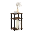Pemberly Row 3-Tier Turn-N-Tube End Table in Amber Pine/Black