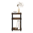 Pemberly Row 3-Tier Turn-N-Tube End Table in Amber Pine/Black