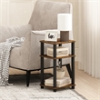 Pemberly Row 3-Tier Turn-N-Tube End Table in Amber Pine/Black