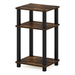 Pemberly Row 3-Tier Turn-N-Tube End Table in Amber Pine/Black