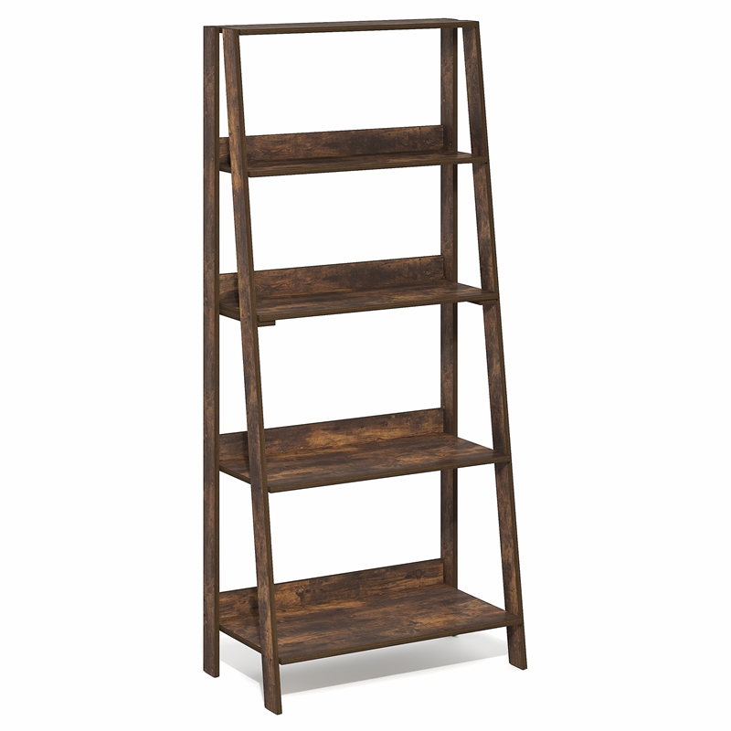 Pemberly Row 5-Tier Open Frame Bookshelf 13 x 23.6 x 53.5 in Amber Pine