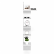 Pemberly Row 5-Tier Corner S-shape Radial Floating Bookshelf in White