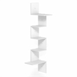 Pemberly Row 5-Tier Corner S-shape Radial Floating Bookshelf in White