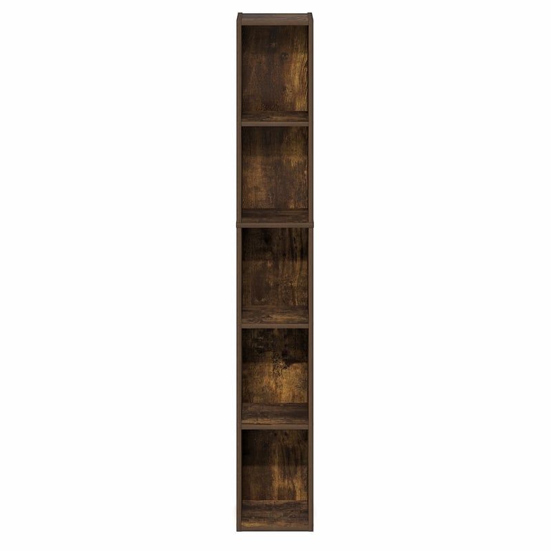 Pemberly Row 5-Tier 8-In Width Narrow Bookcase 9.3 x 7.9 x 51.9 in Amber Pine