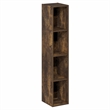 Pemberly Row 4-Tier 8-In Width Narrow Bookcase 9.3 x 7.9 x 41.6 in Amber Pine