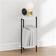 Pemberly Row 5-Tier Flat Base Shelf Display Rack Narrow in Marble White