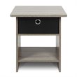 Pemberly Row Wood End Table with Storage Shelf Set of 2 in Oak Gray