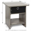 Pemberly Row Wood End Table with Storage Shelf Set of 2 in Oak Gray