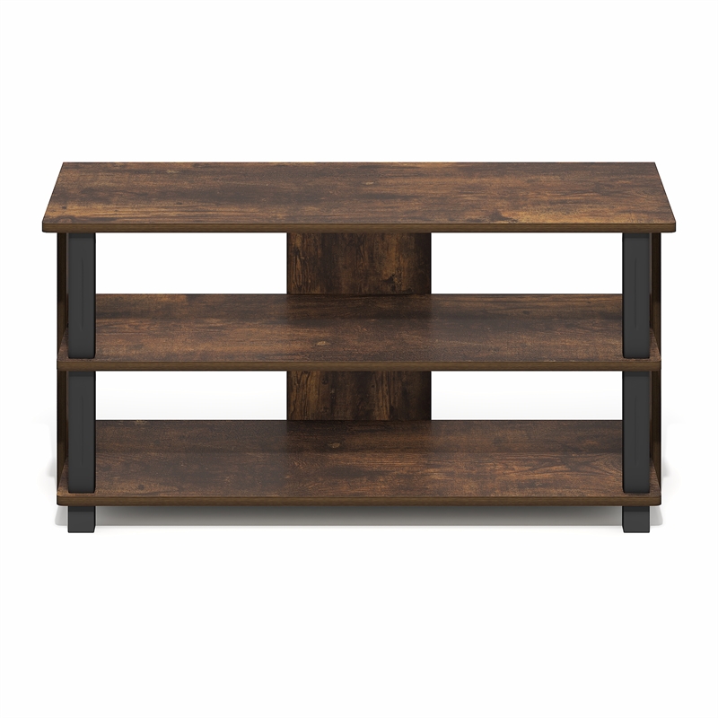 Pemberly Row 3-Tier Entertainment Center for TV up to 40 Inch in Amber Pine