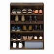 Pemberly Row 5-Tier Stackable Shoe Rack for Closet Entryway in Amber Pine