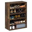 Pemberly Row 5-Tier Stackable Shoe Rack for Closet Entryway in Amber Pine