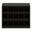 Pemberly Row 15-Cube Stackable Shoe Rack for Closet Entryway in Black Dark Oak