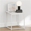 Pemberly Row Metal Frame Nightstand Toolless Side Table in Solid White