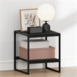 Pemberly Row 2-Tier Metal Frame Open Nightstand Side Table in Americano