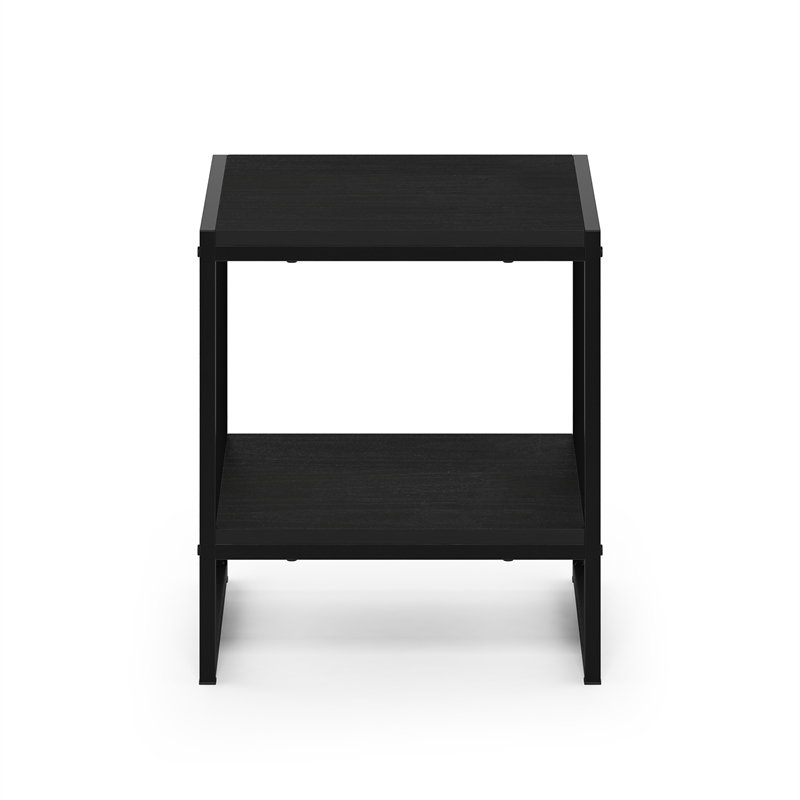 Pemberly Row 2-Tier Metal Frame Open Nightstand Side Table in Americano