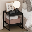 Pemberly Row 2-Tier Metal Frame Open Nightstand Side Table in Americano