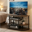 Pemberly Row 4-Tier Entertainment Center for TV up to 46 Inch in Amber Pine