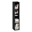 Pemberly Row 4-Tier 8-In Width Narrow Bookcase 9.3 x 7.9 x 41.6 in Blackwood