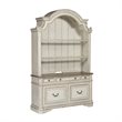 Pemberly Row White 3 Piece Desk and Hutch Set with Antique Pewter Hardware
