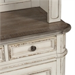 Pemberly Row White 3 Piece Desk and Hutch Set with Antique Pewter Hardware