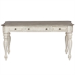 Pemberly Row White 3 Piece Desk and Hutch Set with Antique Pewter Hardware