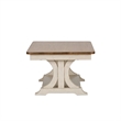 Pemberly Row White Rectangular Cocktail Table with Shaped Legs and Shelf