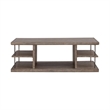 Pemberly Row Wood Cocktail Table with Metal Accents in Burnished Beige