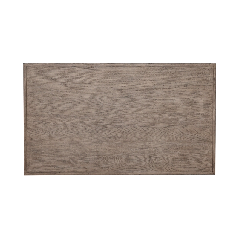 Pemberly Row Wood Cocktail Table with Metal Accents in Burnished Beige