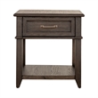 Pemberly Row 1-Drawer Wood End Table with Beveled Edge in Peppercorn Espresso