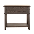 Pemberly Row 1-Drawer Wood End Table with Beveled Edge in Peppercorn Espresso