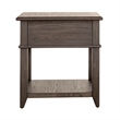 Pemberly Row 1-Drawer Wood End Table with Beveled Edge in Peppercorn Espresso