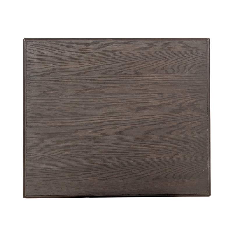 Pemberly Row 1-Drawer Wood End Table with Beveled Edge in Peppercorn Espresso
