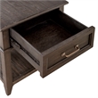 Pemberly Row 1-Drawer Wood End Table with Beveled Edge in Peppercorn Espresso
