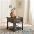 Pemberly Row 1-Drawer Wood End Table with Beveled Edge in Peppercorn Espresso